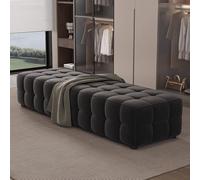 Black Fabric Storage Bench 31.49in/80cm HeavyDuty Entryway Seat Supports 500kg Stylish Living Room & Bedroom Furniture Perfect for Shoe Storage & Seating