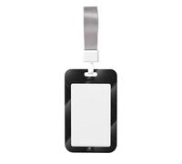 Black Fabric Texture Diamond Buttons Sliding Id Badge Holder Hard Plastic Work Card Case Name Tag Protector for Nurses Office