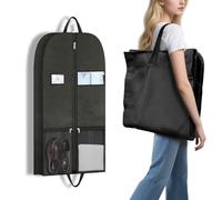 Black Fabric Travel Garment Bags with the Durable Black Suit Carrier | Wrinkle-Free Design, Spacious Compartments & Trolley Sleeve for Easy Transport | Ideal for Business Travelers & Professionals
