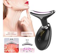 (Black) Face Neck Skin Beauty Device 3-mode Portable Electric Face Neck Massager Gifts