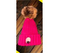 Black Faced Sheep Embroidered Bobble Thick Ribbed Cosy Beanie Hat Knitted Finish