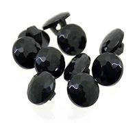 Black Faceted Dome Shank Buttons Size 16L 10mm (12)