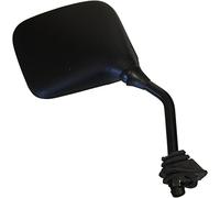 Black fairing motorcycle mirror, square right hand with a flat back. Compatible with/replacement for Yamaha RD 350 FII YPVS (Fully Faired) 1986, 1987, 1988, 1989, 1990, 1991, Yamaha RD 350 LC 1980