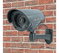 Black Fake Dummy CCTV Security Camera Flashing Led Indoor Outdoor Surveillance