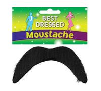Black Fake Moustache - Disco, 118, Mexican, Mario - Fancy Dress Accessory(3-Pack)