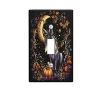 Black Fall Donkey Decorative Switch Cover 1 Gang Single Toggle, Aesthetic Autumn Magic Wall Plate Cover, Standard Size, Fantasy Fun Electrical Faceplate for Bedroom Living Room Decor