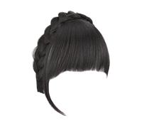 Black False Fringe Synthetic Hair Wigs Headband Design Natural Hairlines Fringe Wigs Hairpiece Face Shaping Wigs For Students