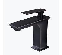 Black Faucet Bathroom Sink Single Hole Brass Basin Lavatory Restroom for Washbasin, A(Black B)