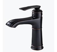 Black Faucet Bathroom Sink Single Hole Brass Basin Lavatory Restroom for Washbasin, A(Black E)