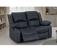 Black Faux Leather 2 Seater Recliner Sofa Varesa