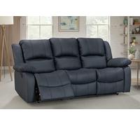 Black Faux Leather 3 Seater Recliner Sofa Varesa