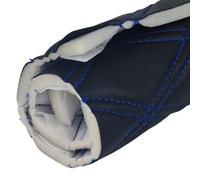 Black Faux Leather Quilted Fabric Double Diamond Blue Stitch Fluted Vehicle Upholstery Foam Headliner Fabric for Automotive Repair 5 Metre Length