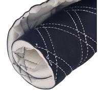 Black Faux Leather Quilted Fabric Double Diamond White Stitch Fluted Vehicle Upholstery Foam Headliner Fabric for Automotive Repair 3 Metre Length