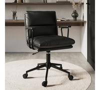 Black Faux Leather Swivel Office Chair - Otis