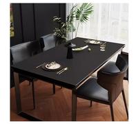Black Faux Leather Tablecloth, Waterproof, Stain-Resistant, Non-Slip, Heat-Proof Table Protector for Kitchen, Dining, Indoor, Outdoor (80x150cm)