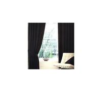 BLACK FAUX SILK LINED CURTAINS WITH EYELET RING TOP 66 x 90"