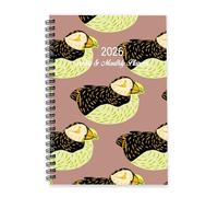 Black Feathered Birds 2026 Journal Diary A5 To Do List Notebook Daily Journal 2026 Ladies Diary Planner Combo for Work Week To View Monthly Year Planner with Dotted Line Note Page Slim