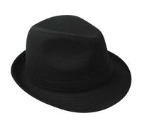 Black Fedora Hat, Unisex Classic Felt Jazz Cap, Winter Thermal Black Hat for Men, Fedora Hats for Men (Black)