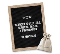 Black Felt Letter Board | Classy Dark Stained Wooden Frame with White Letters | Premium Changeable Sign Boards for Home Decor Motivational Quotes Baby Announcement Price List Message Letterboard With