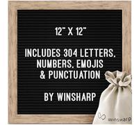 Black Felt Letter Board | Classy Dark Stained Wooden Frame with White Letters | Premium Changeable Sign Boards for Home Decor Motivational Quotes Baby Announcement Price List Message Letterboard With