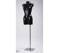 Black Female Lingerie Swimwear Fashion Display Mannequin Bust Complete With Metal Floor Stand