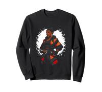 Black Female Samurai Katana Warrior Anime Street Style Art Sweatshirt
