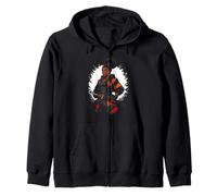 Black Female Samurai Katana Warrior Anime Street Style Art Zip Hoodie