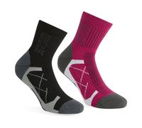 Black female UK 3-5 Regatta Women's 2 Pack Outdoor Active Sock Black, Size: UK 3-5