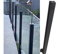 Black Fence Post with Side Mount Outdoor Pool Panels Baluster Posts Deck Railing System with Kit for Outdoor Villas Balconies & Steps