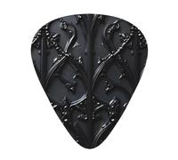 Black FenceGuitar Picks, 12-Piece Pattern Set, Three Different Thicknesses for Acoustic Electric Guitar and Other Instruments