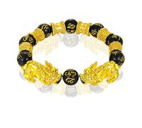 Black Feng Shui Bead Bracelet Chinese Pi Xiu Bracelet Obsidian Wealth Bracelet with Hand Carved Amulet for Good Luck Wealth Gifts for Men and Women Men Women Black Beads