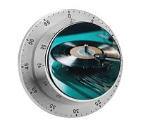 Black Film Record Mechanical Kitchen Timer for Cooking 60 Min with Magnetic Backing Loud Alarm,Stainless Steel Wind Up Countdown Timer Cute Egg Timers for Cooking Studying Gaming Classroom Office Gym