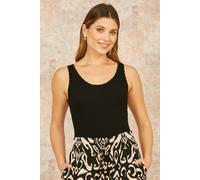 Black Fine Knit Vest Top Yumi Black M