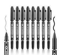 Black Fineliner Permanent Marker Pens - 10 Pack Black Fine Liner Pens for Art Drawing - Quick Drying & Waterproof Pen Working on Paper, Wood, Fabric for Doodling, Colouring, Office School Supplies