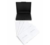 Black Fingerprint Ink Pad Portable Water Based Hand Stamp Pad with Hard Plastic Case, 10 x 7.5cm Multipurpose Ink Pad for Home Office Document Marking DIY Craft Card Making Journal Decoration
