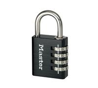 Black Finish 40Mm 4-Digit Combination Padlock Master Lock Black One Size