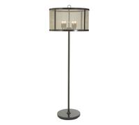 Black Finish Floor Lamp With Gold Accents, Industrial Iron Mesh Candle Style Floor Lamp, Lighting Feature Interiors by Premier Black One Size
