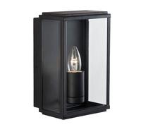 Black Finish Metal Rectangle Wall Fitting Bracket Light with Glass Panel Shade