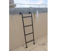 Black fire escape ladders for light wells, 3, 4, 5, 6 and 7 foot high basement fire escape ladders for emergency safety in the home, iron bunk bed ladders