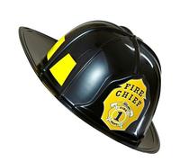 Black Fireman Hat Helmet Hard Plastic for Firefighter Fancy Dress Costume