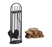 Black fireplace companion set Fireside Accessory Kit Steel Fire Accessories