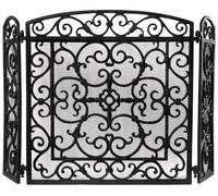 Black Fireplace Mesh Screen Panel Fallen Fruits Black One Size