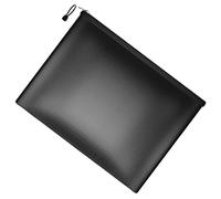 Black Fireproof & Waterproof Document Bag Photos Passport Files Storage Bag Organizer for Business Travel Use