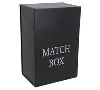 Black Fireside Metal Storage Container Box for Matches Fire Lighters with Flip Lid