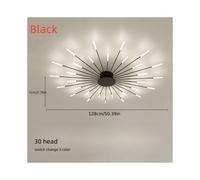 (Black Fireworks) Modern Luxury LED Ceiling Light, Cast Iron, Sputnik Firework Chandelier