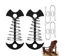 Black Fish Bone Deck Pins with Carabiners Aluminium Deck Tie Tent Inserts Wind Protection Tent Rope Tightening with Spring Buckle Fish Bone Pins with 4 Carabiners 2 Ropes