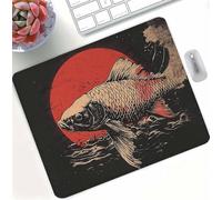 Black Fish Gaming Mouse Pad, High Precision Smooth Surface with Anti-Fray Stitched Edges, Professional Mouse Mat for Gaming & Esport, Non-Slip Rubber Base, Water Resistant MousePad 47 x 35 cm d0d-23