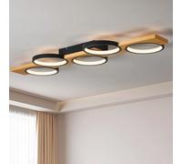 Black Five-circle design Light LED Flush Mount,99.99cm,3000K-6500K Garwarm Black One Size