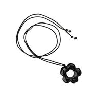 Black Five Petals Flower Necklace Soft Peach Or Black Cord Clavicle Chain For A Touch Of Elegances And Individuality Minimalist Chokers