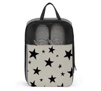 Black Five Pointed Stars on Light Gray Shoe Bag for Travel Daily Use Anti-dust Storage Carrier Golf Shoe Pouch